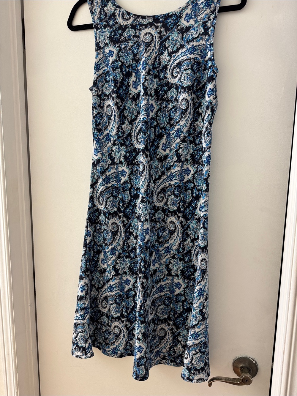 Jessica Blue, White and Black Paisley A-Line Dress